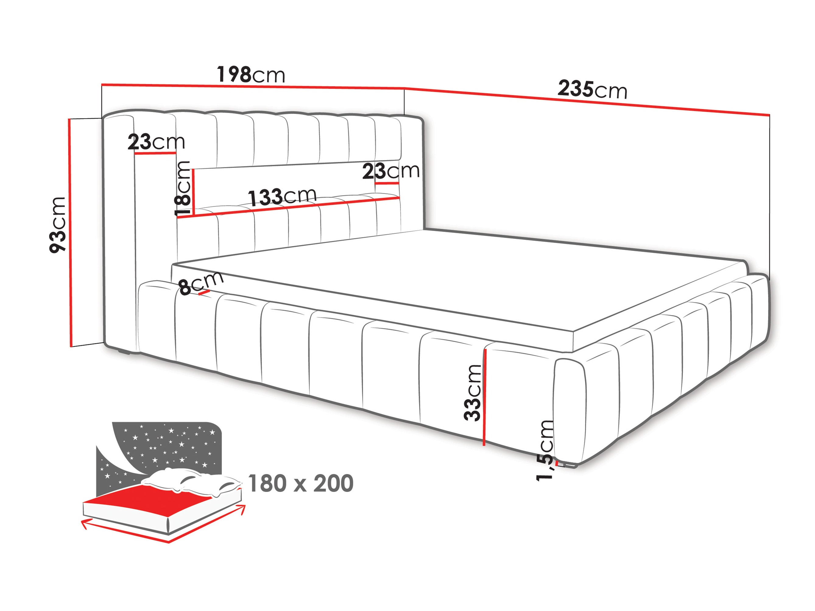 Bed Skokie 100 (Velluto 18)
