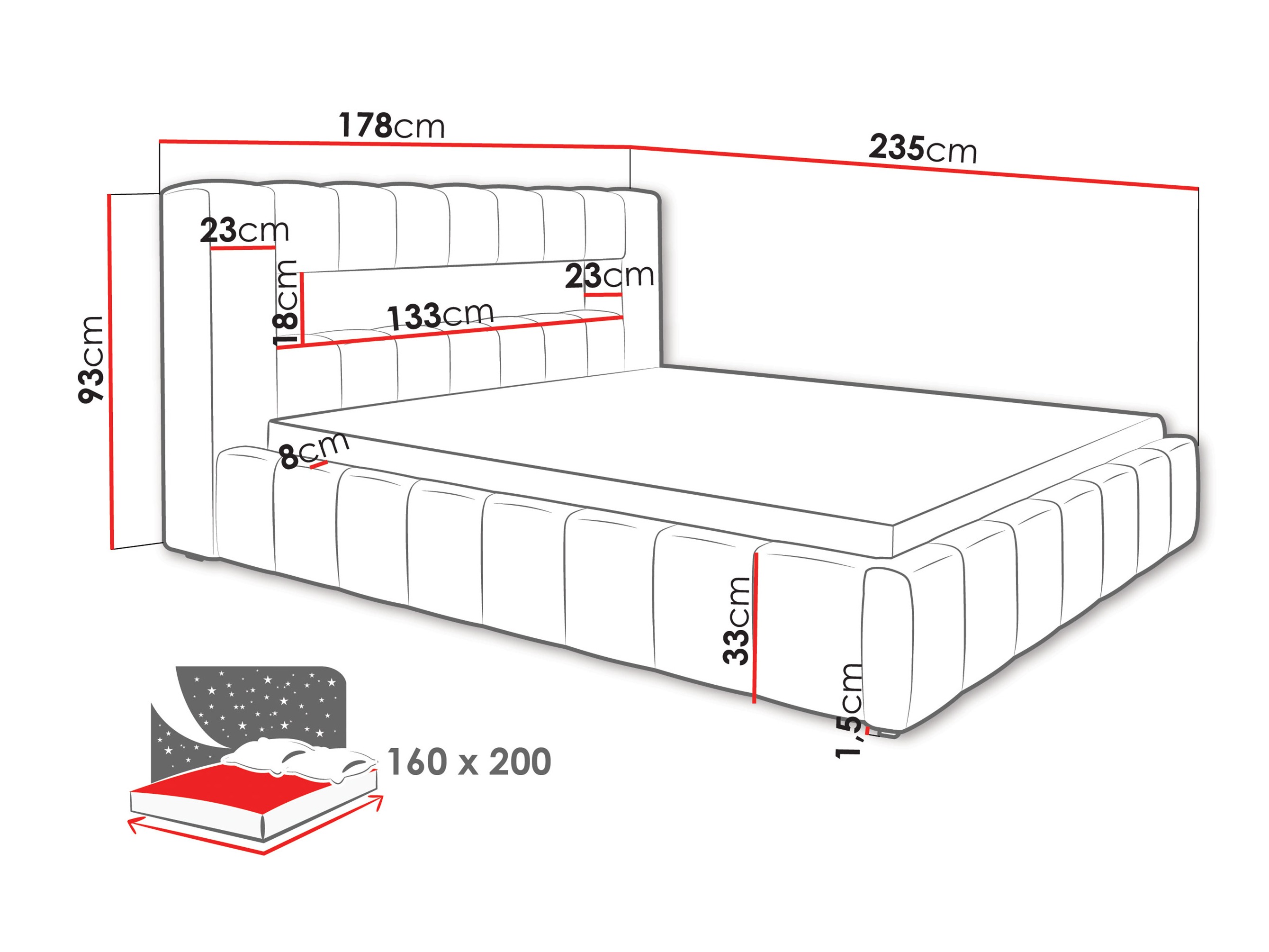 Bed Skokie 100 (Velluto 35)