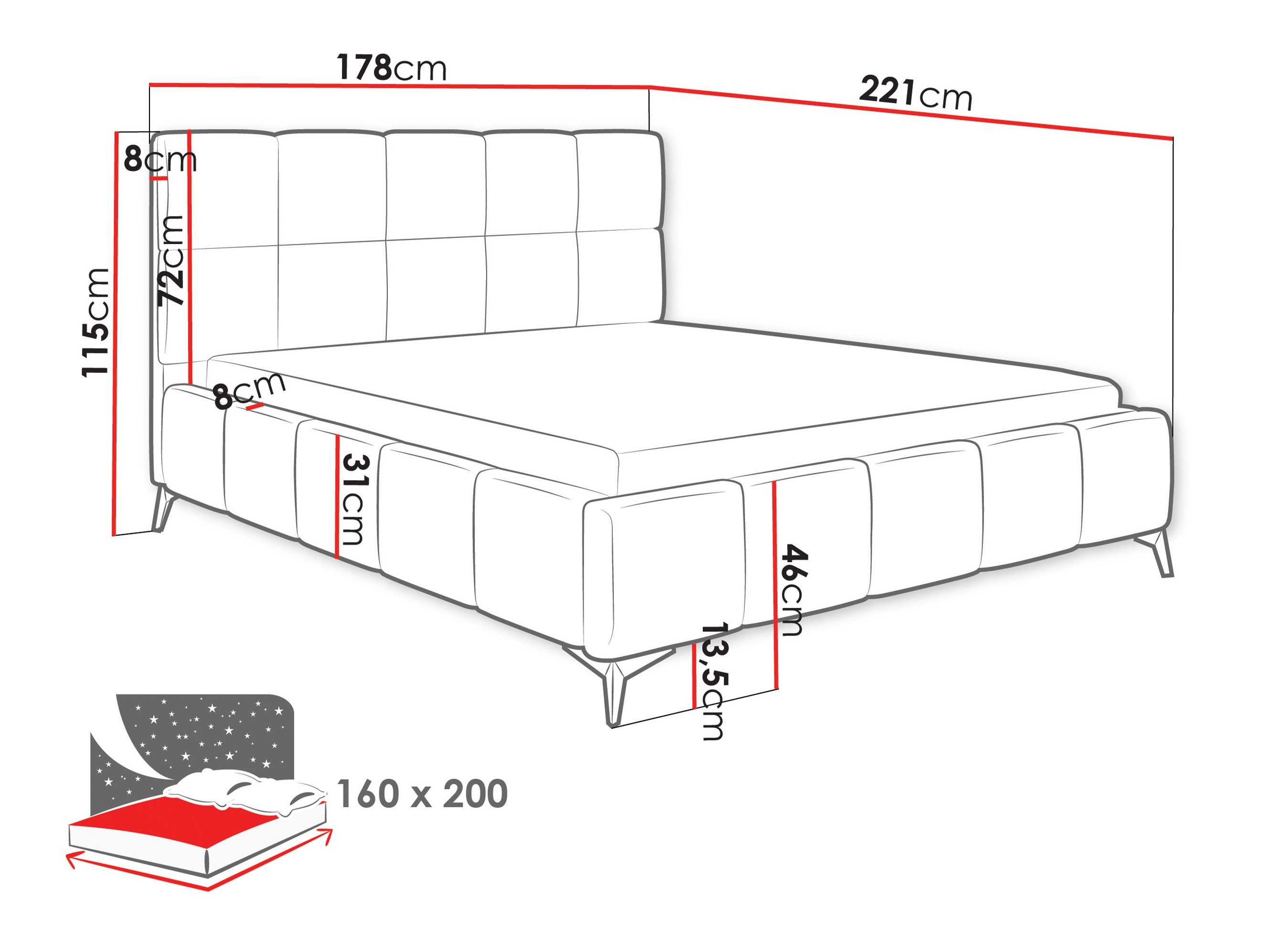 Bed Skokie 101 (Velluto 02)