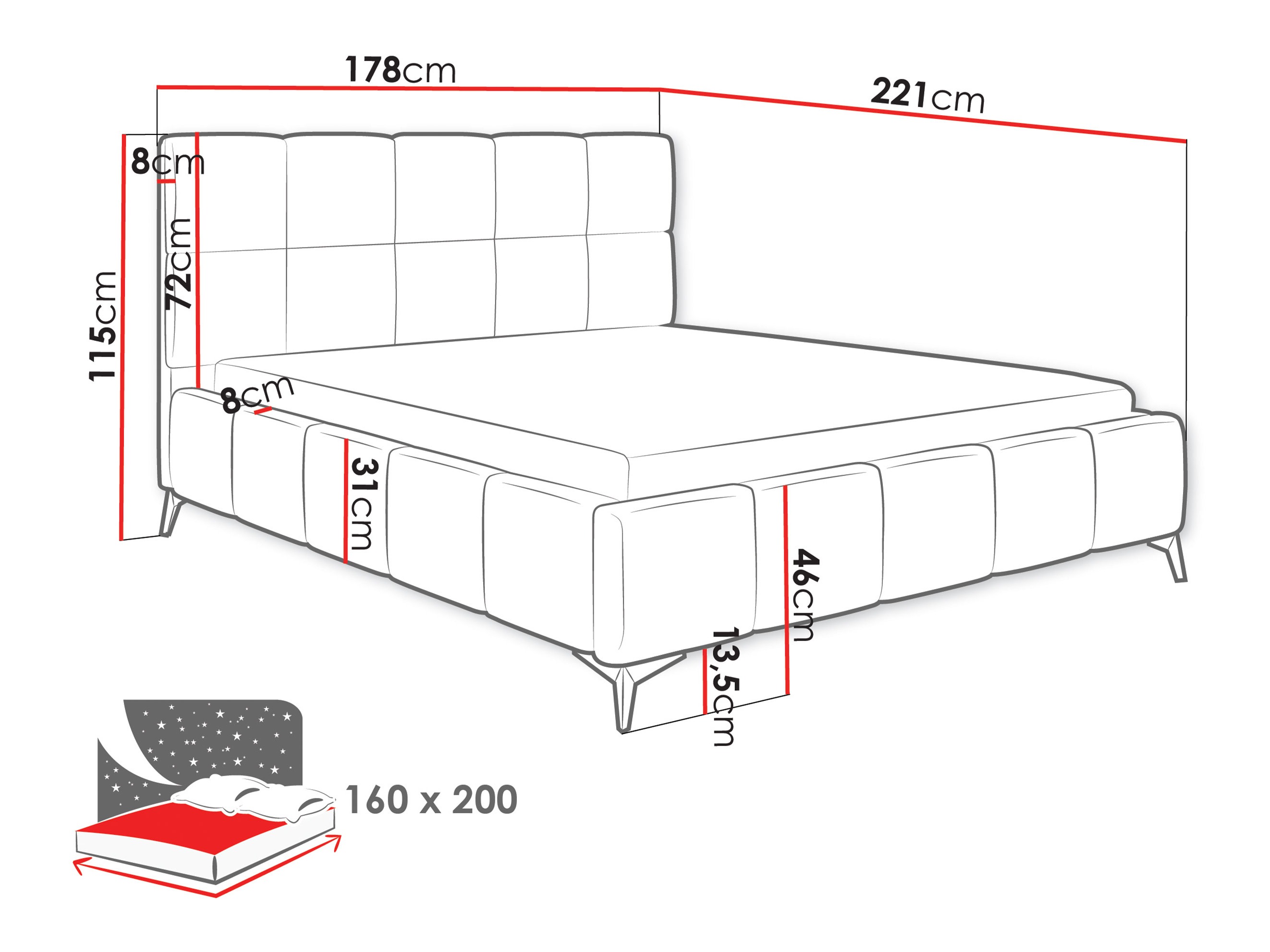 Bed Skokie 101 (Velluto 30)