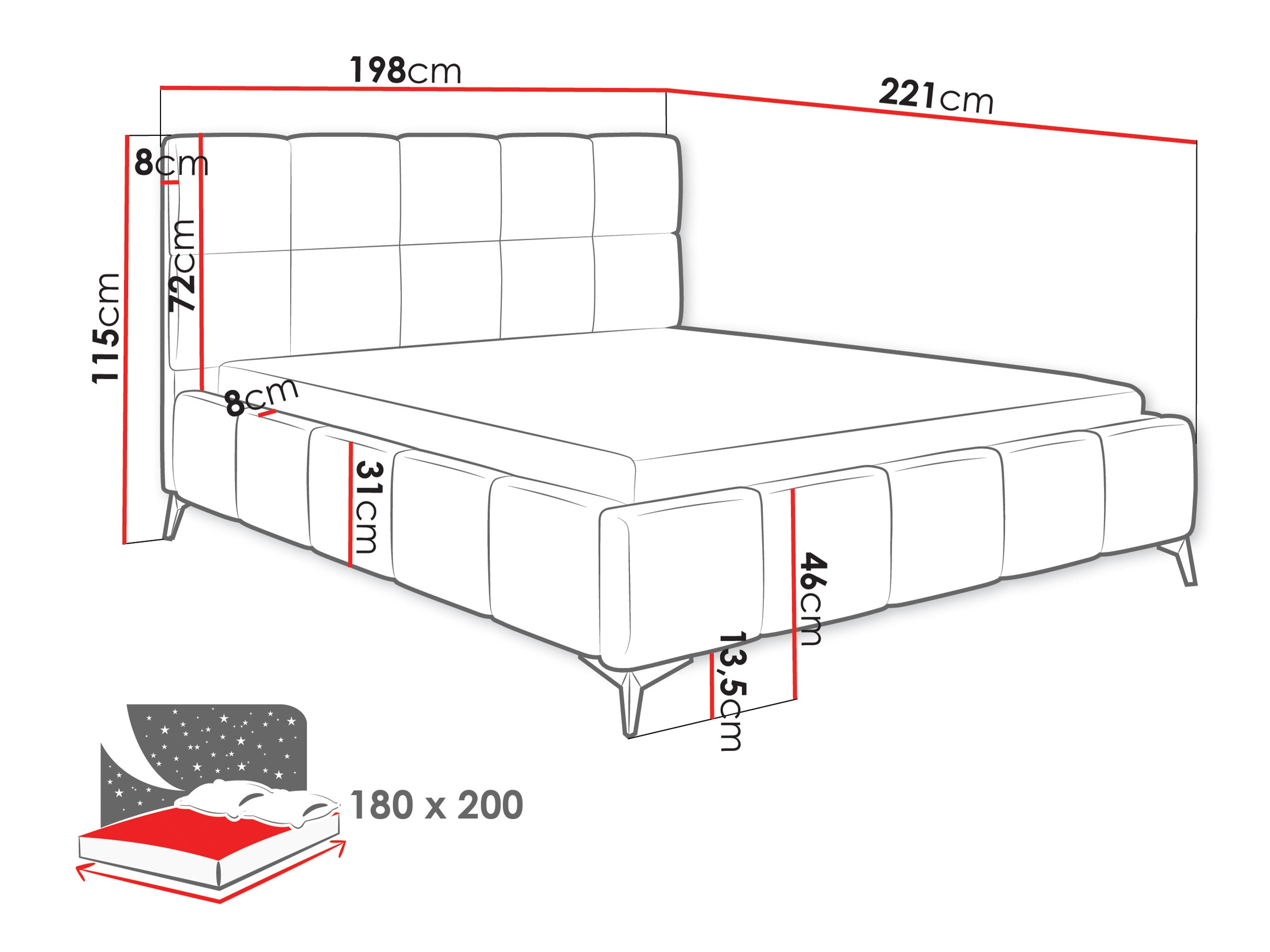 Bed Skokie 101 (Velluto 35)