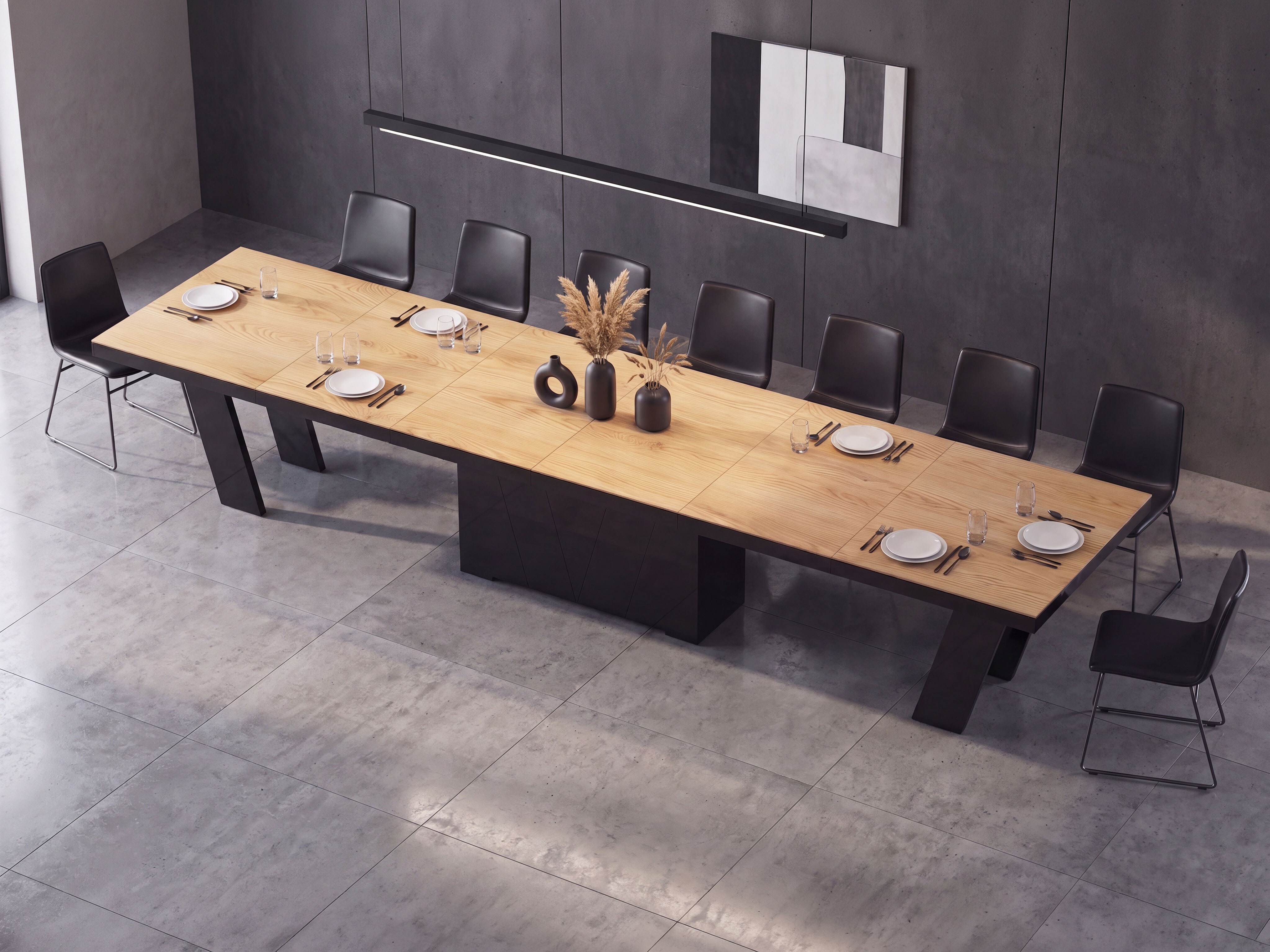 Tafel Hoboken 101 (Eiken + Glanzend zwart)
