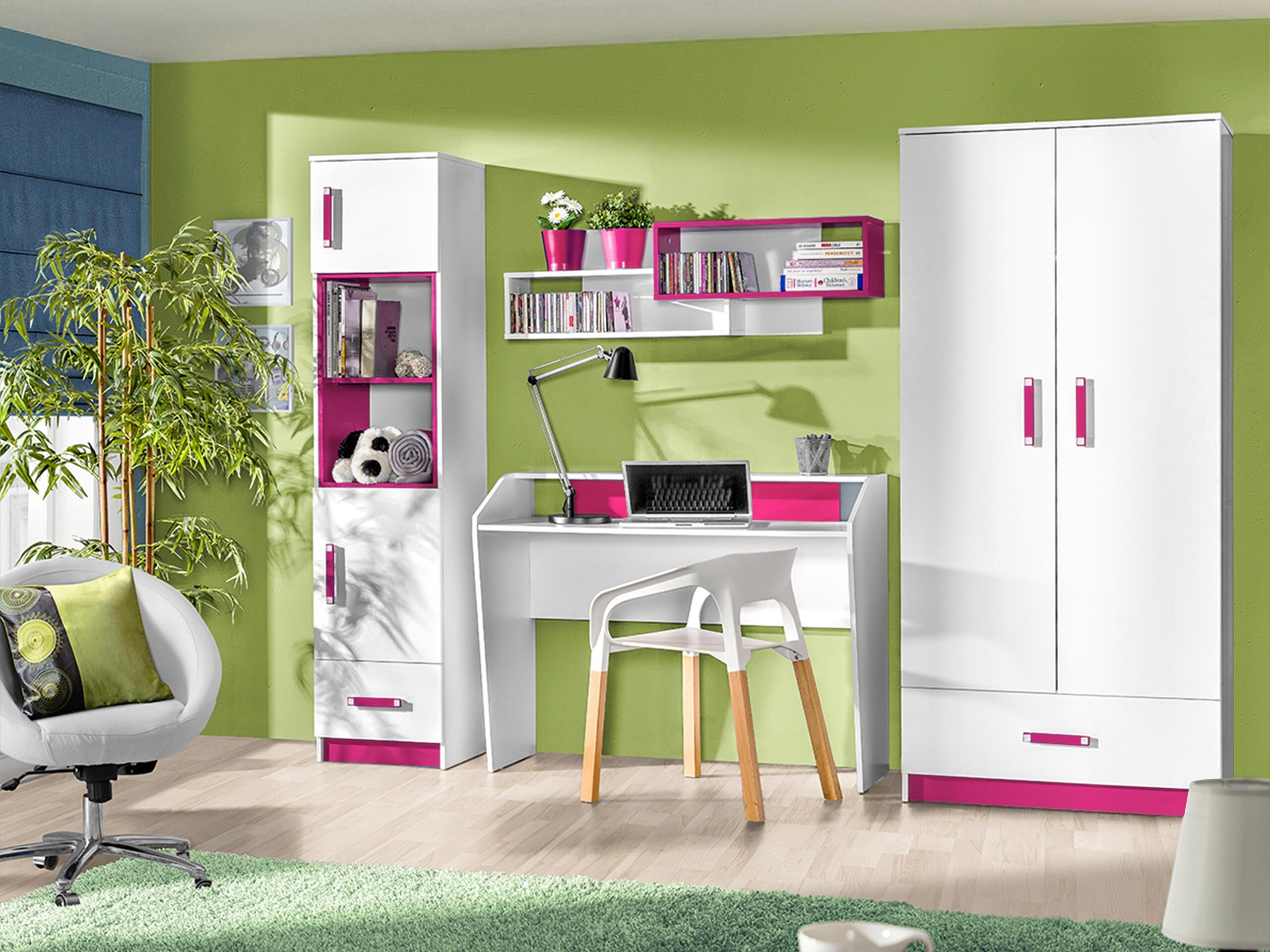 De reeks van de kinderkamer Sorviru 106 (Wit + Roze)