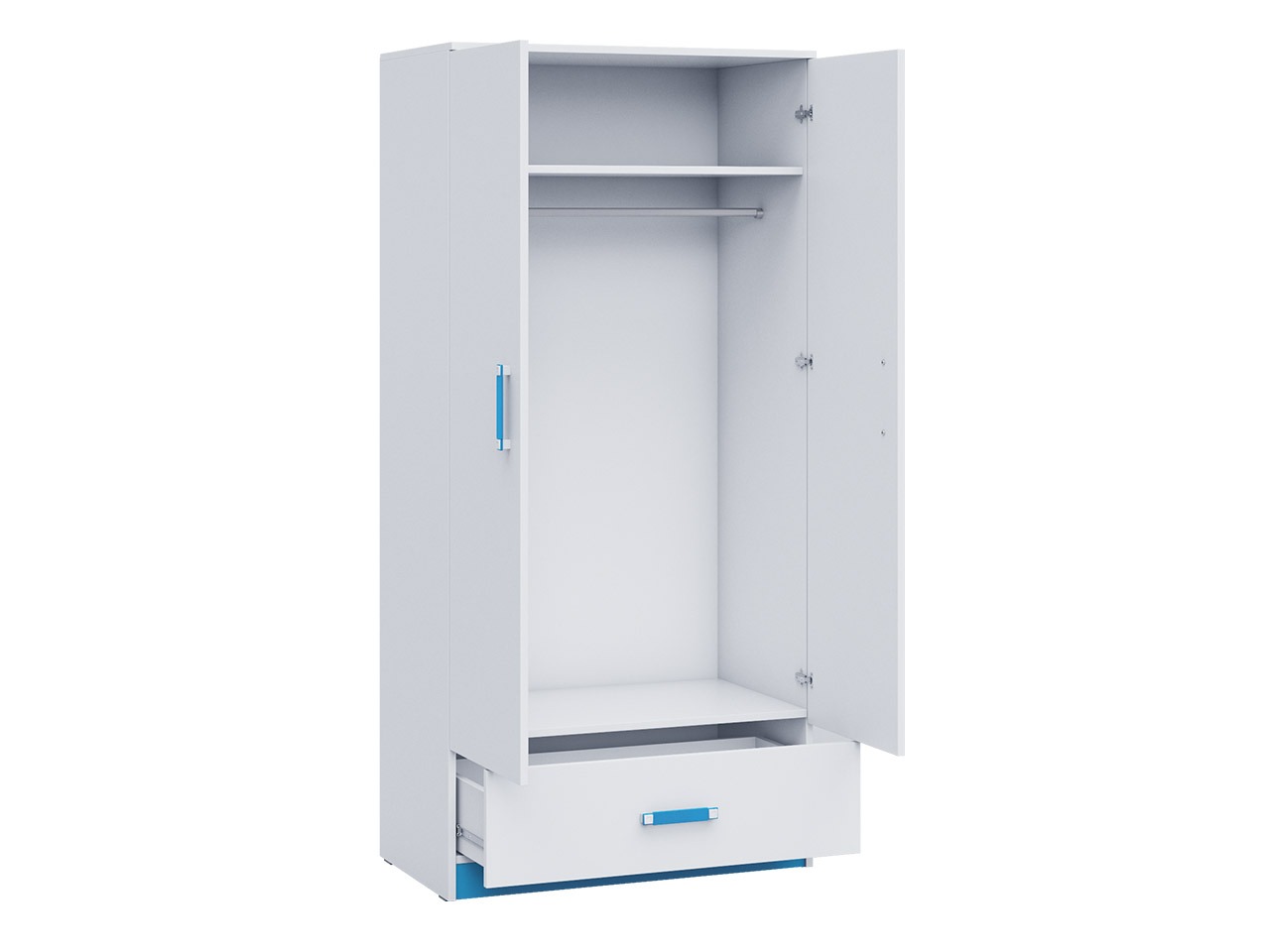 De reeks van de kinderkamer Sorviru 107 (Wit + Turquoise)