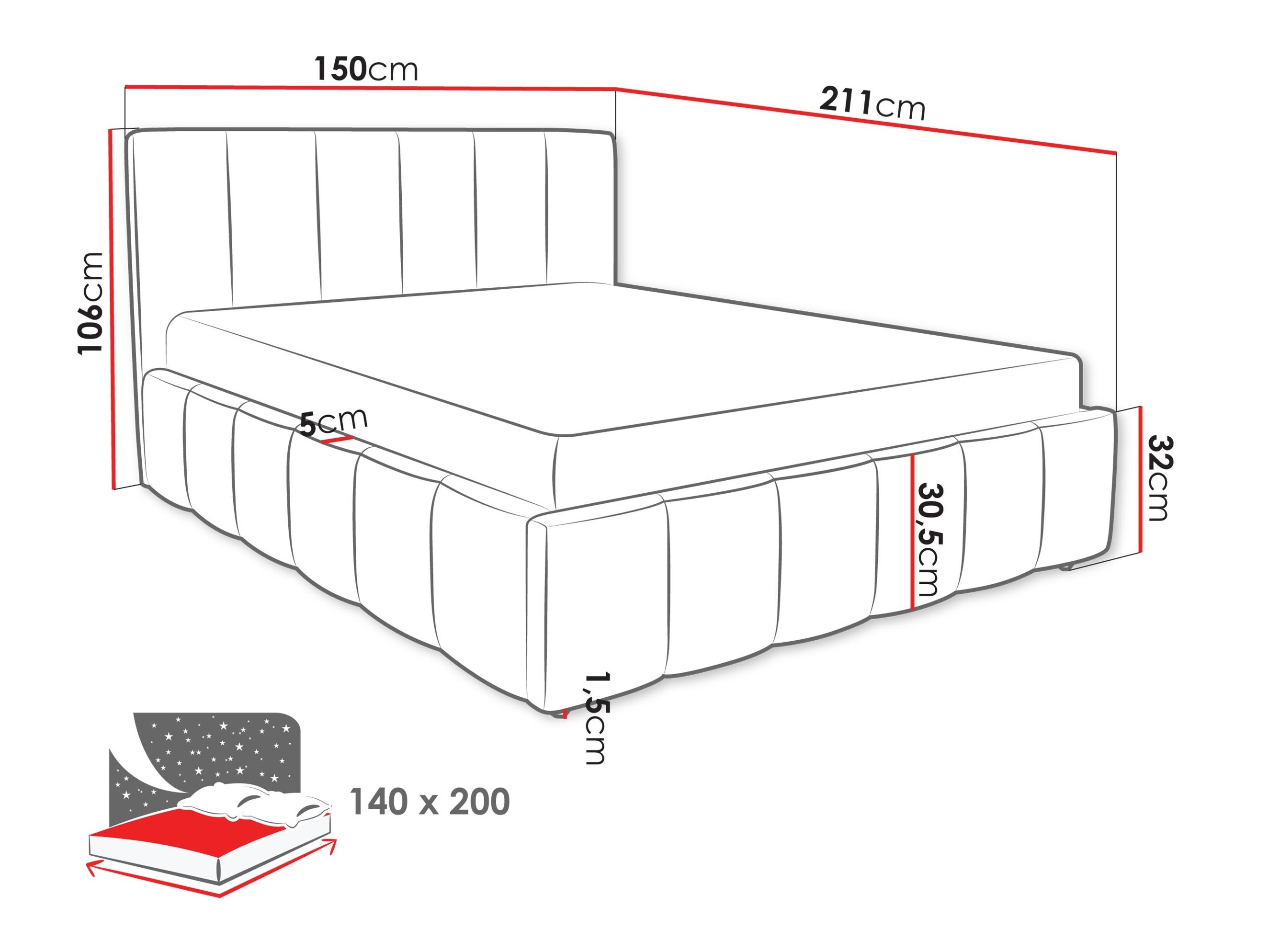 Bed Baltimore 207 (Lambi 03)