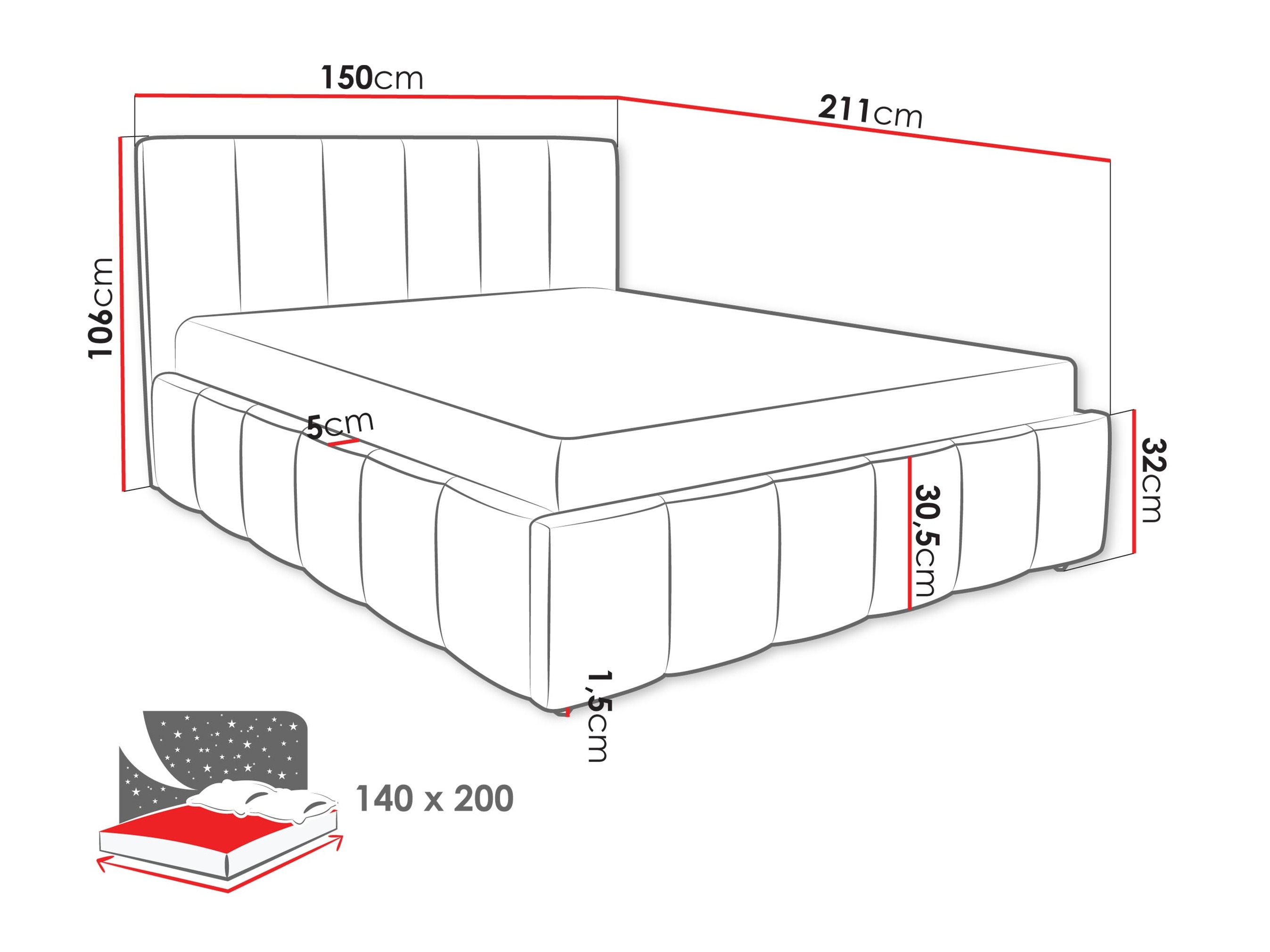 Bed Baltimore 207 (Lambi 11)