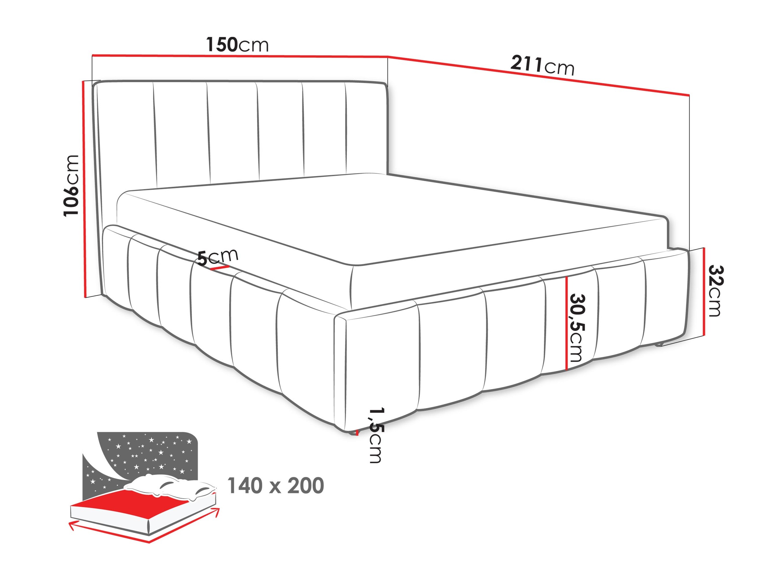 Bed Baltimore 207 (Lambi 12)