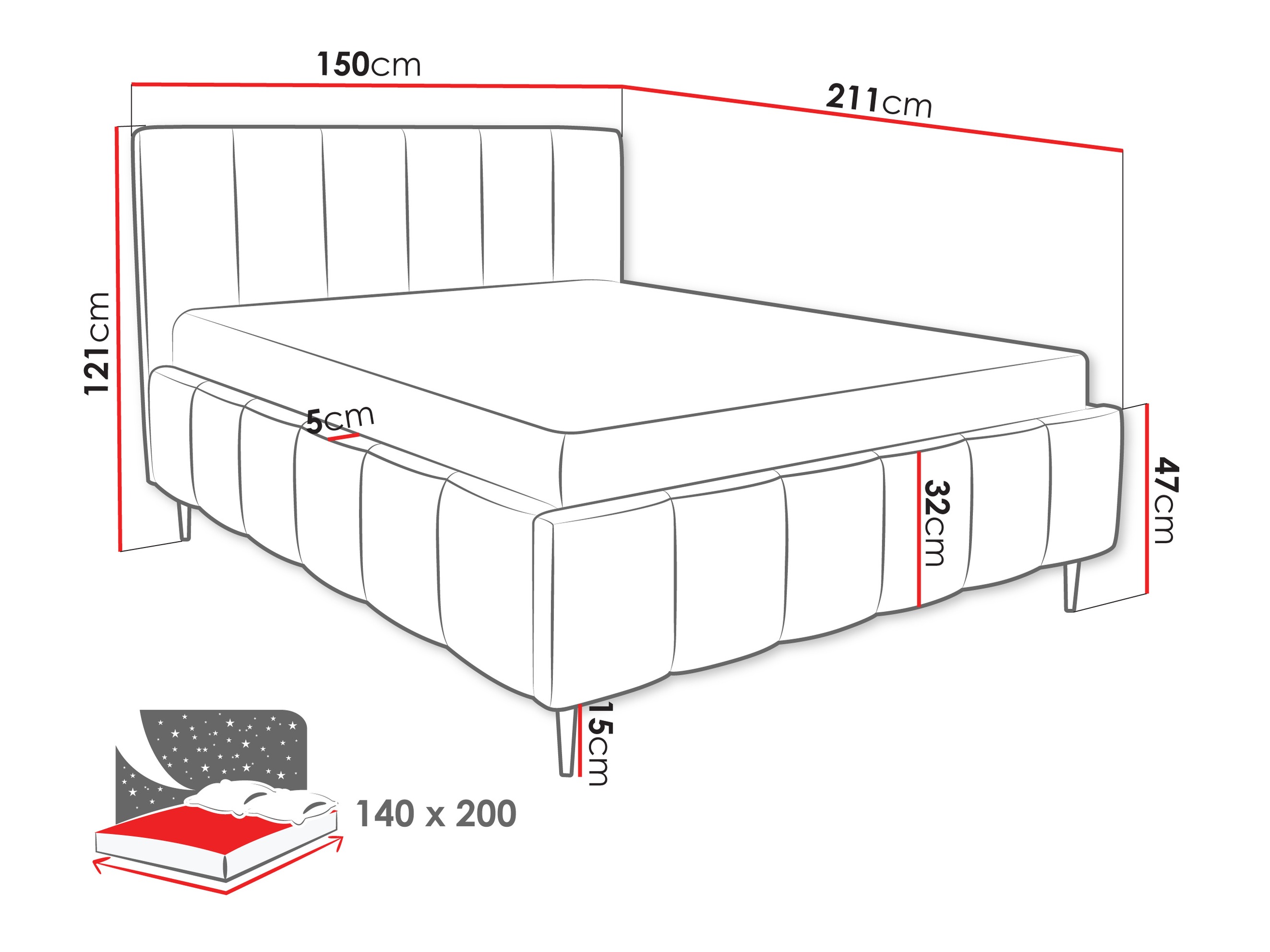 Bed Baltimore 208 (Lambi 01)