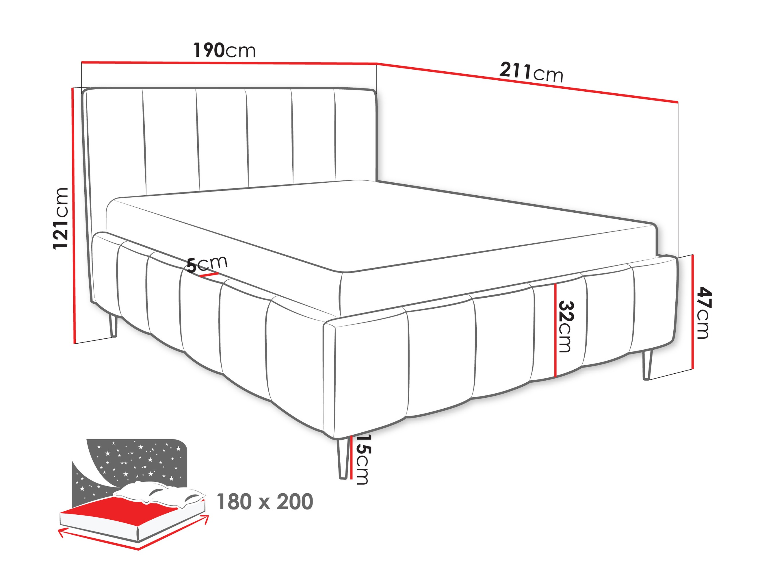 Bed Baltimore 208 (Lambi 03)