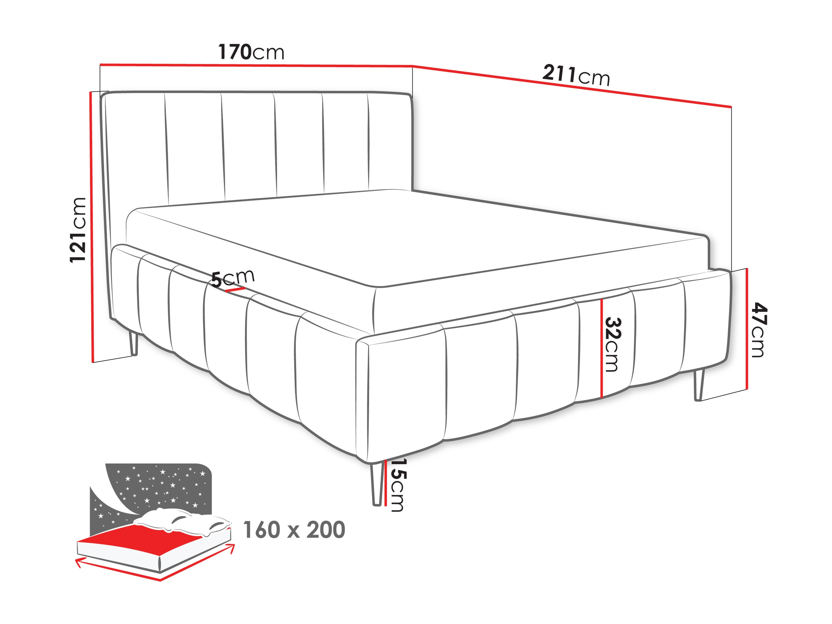 Bed Baltimore 208 (Lambi 04)