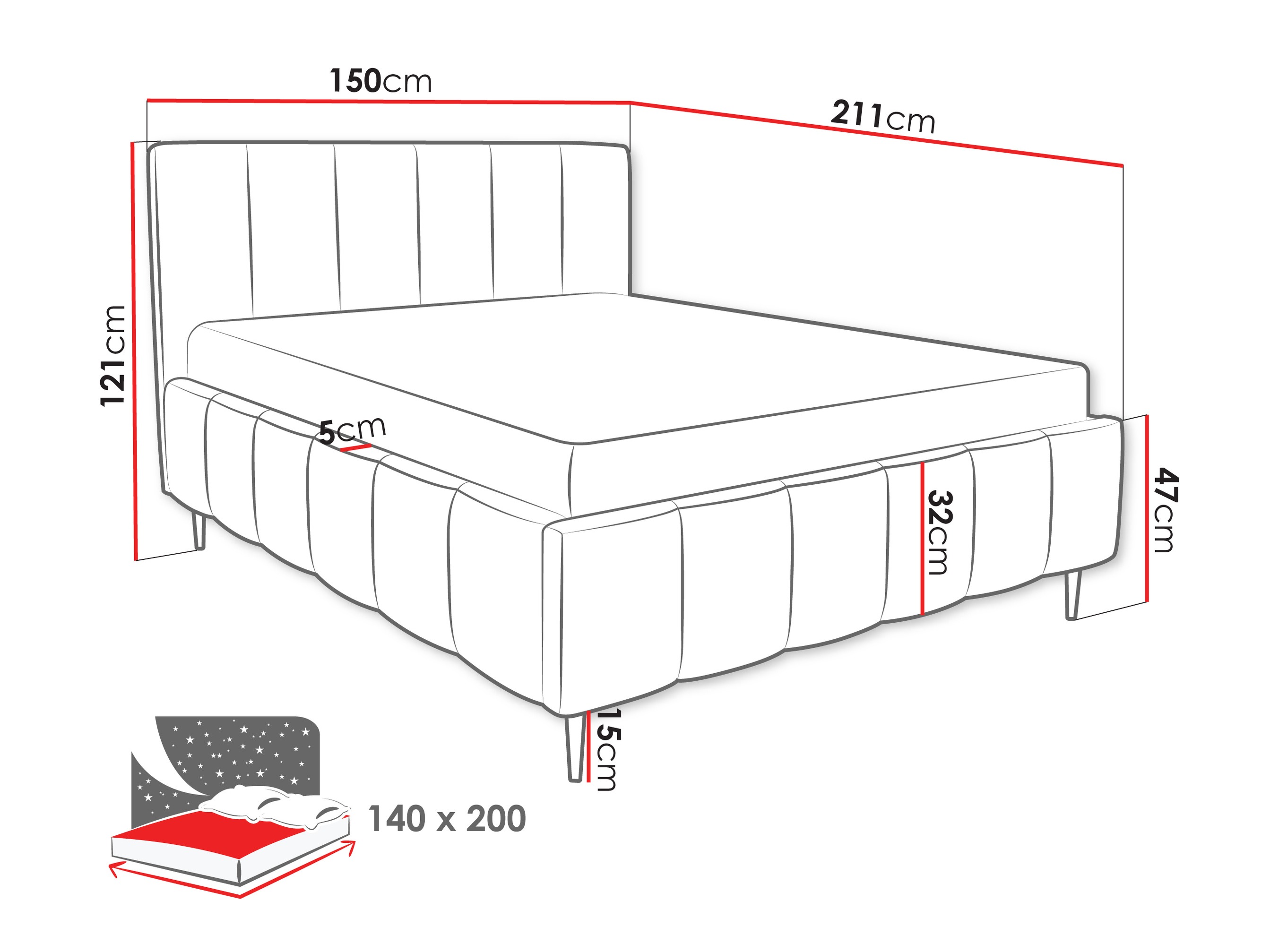 Bed Baltimore 208 (Lambi 04)