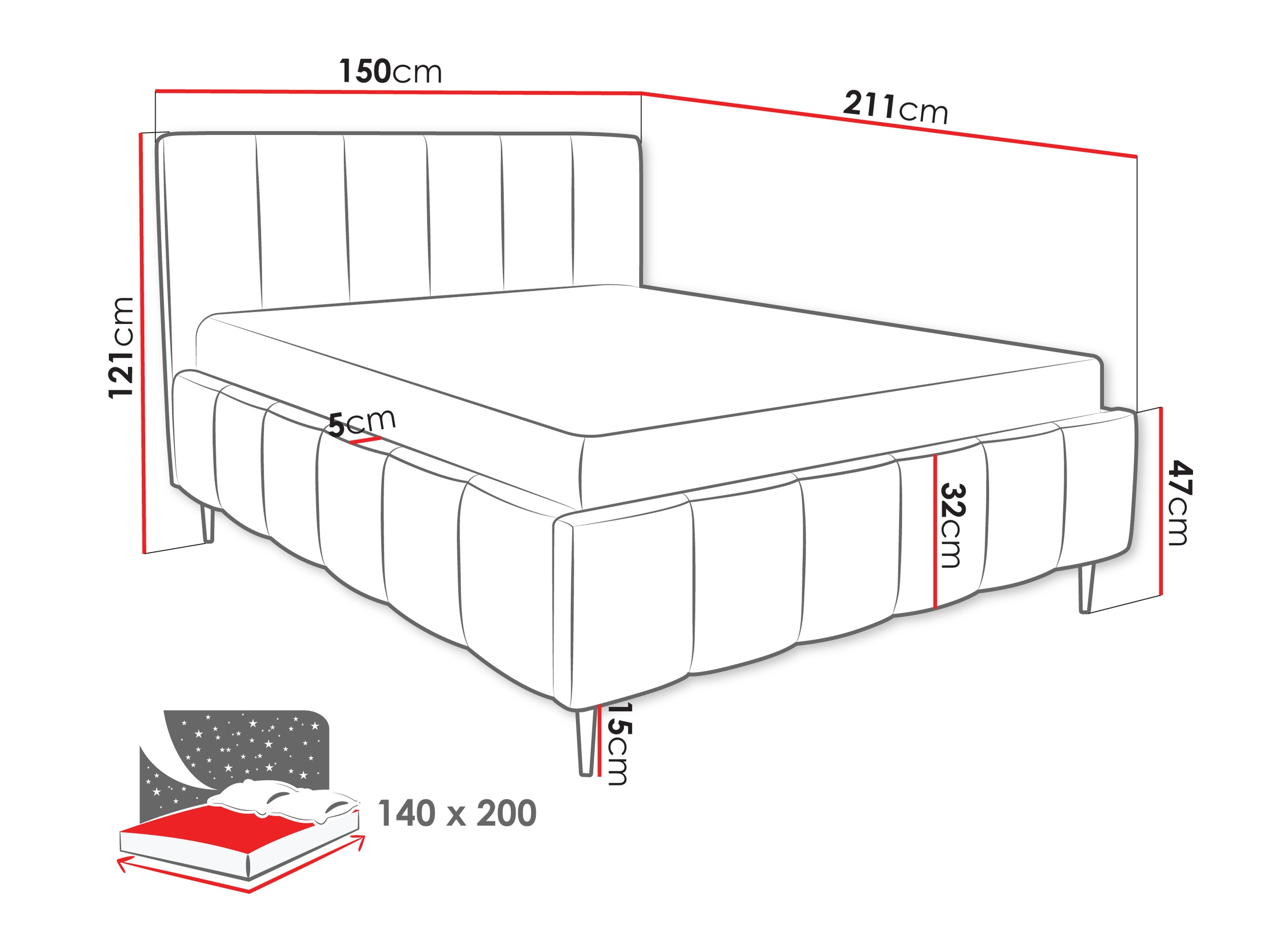 Bed Baltimore 208 (Lambi 11)