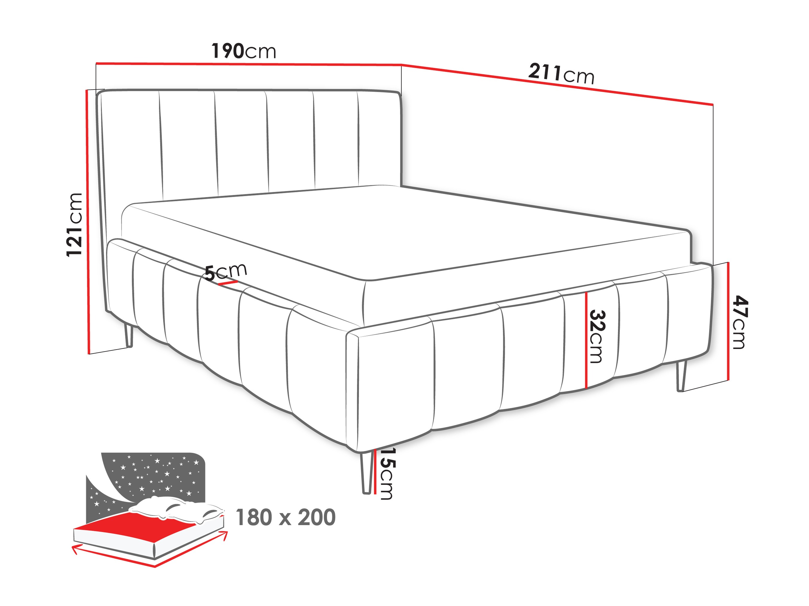 Bed Baltimore 208 (Lambi 12)
