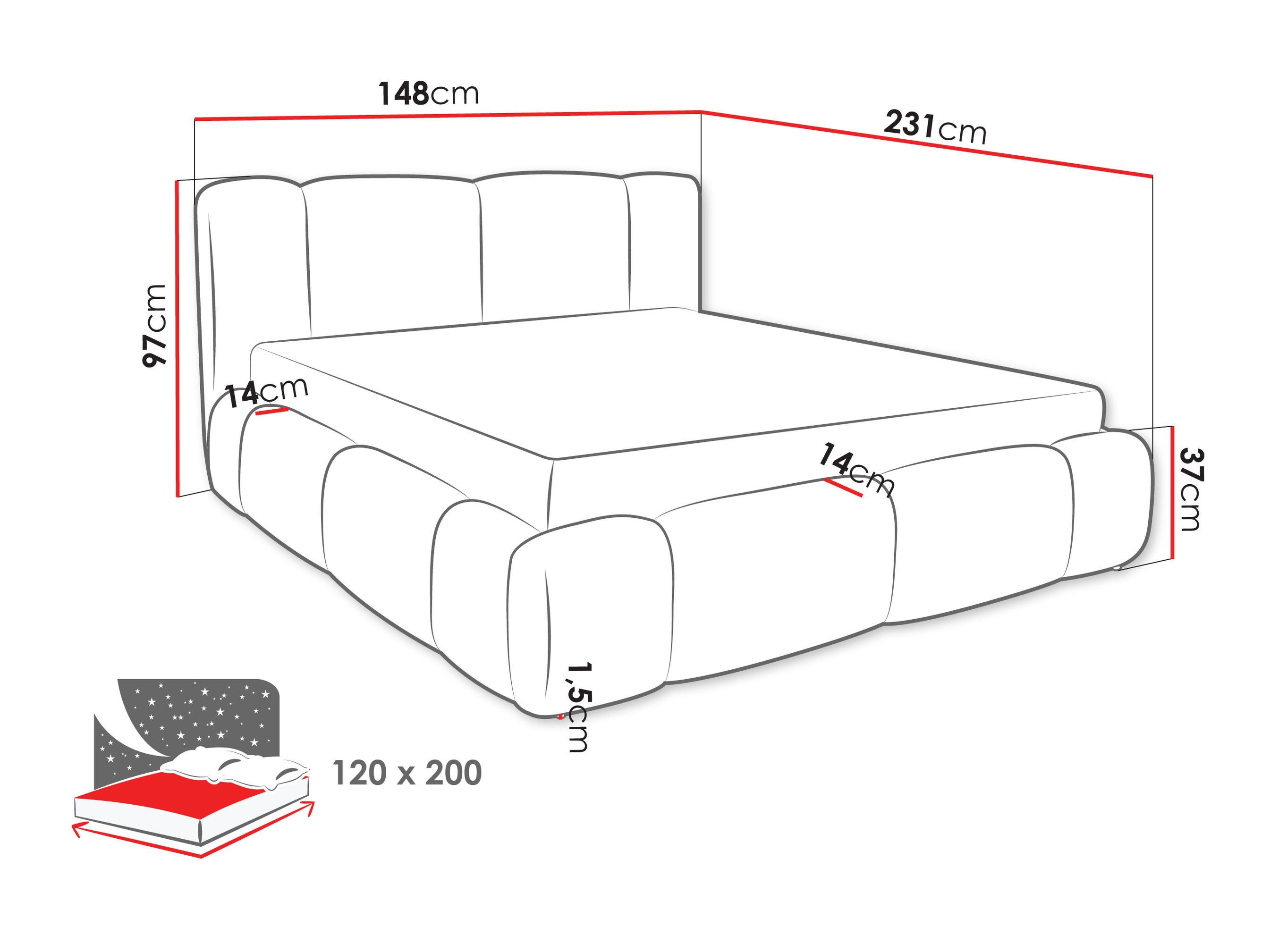 Bed Baltimore 211 (Lambi 01)