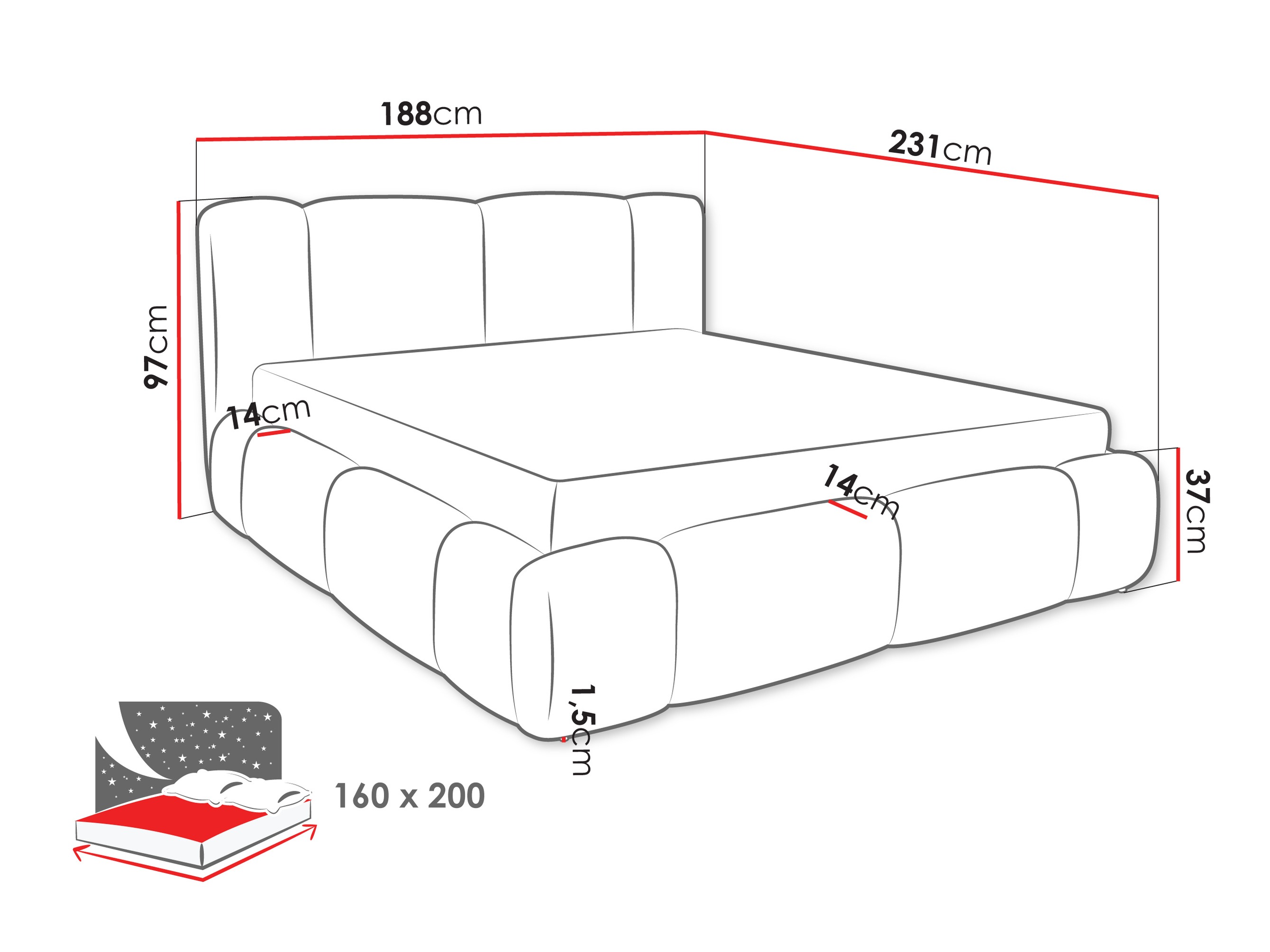Bed Baltimore 211 (Lambi 01)