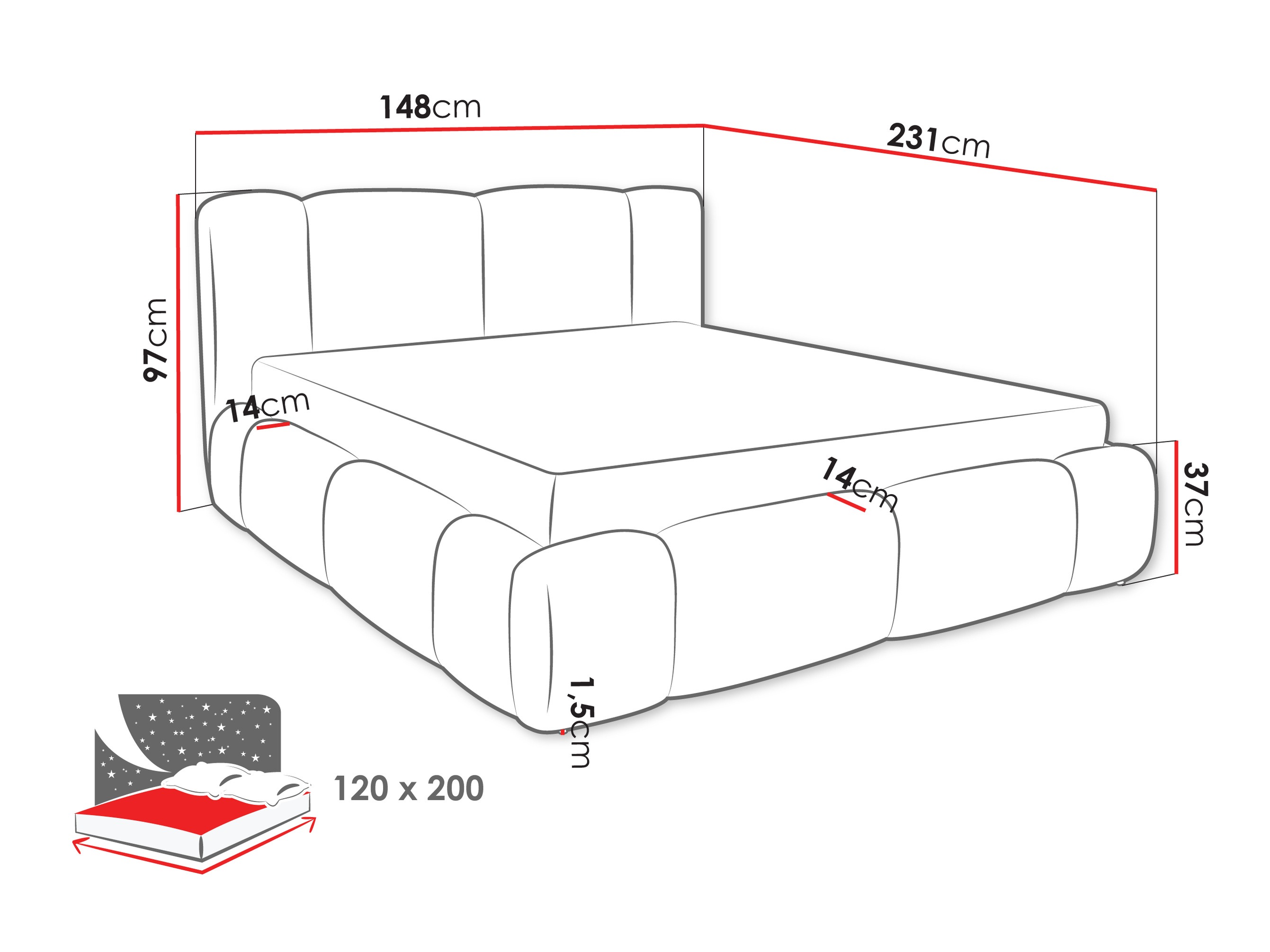 Bed Baltimore 211 (Lambi 03)