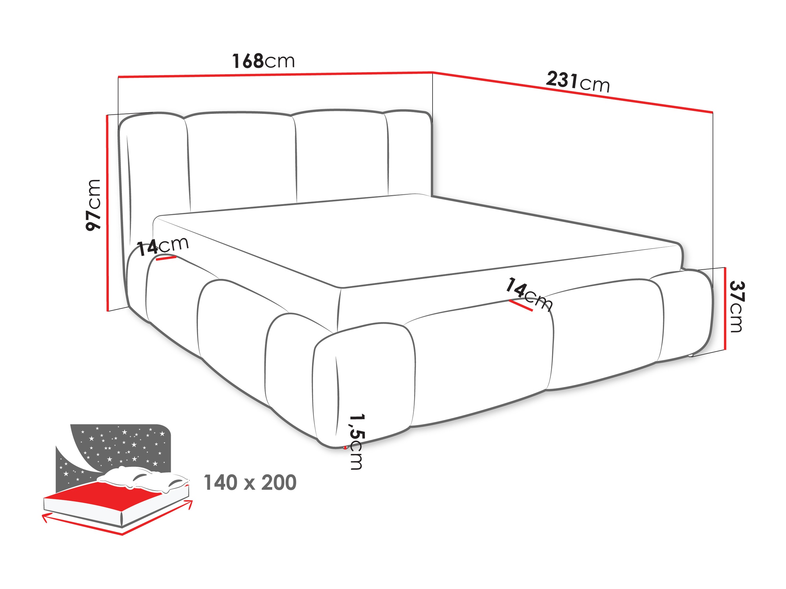 Bed Baltimore 211 (Lambi 04)
