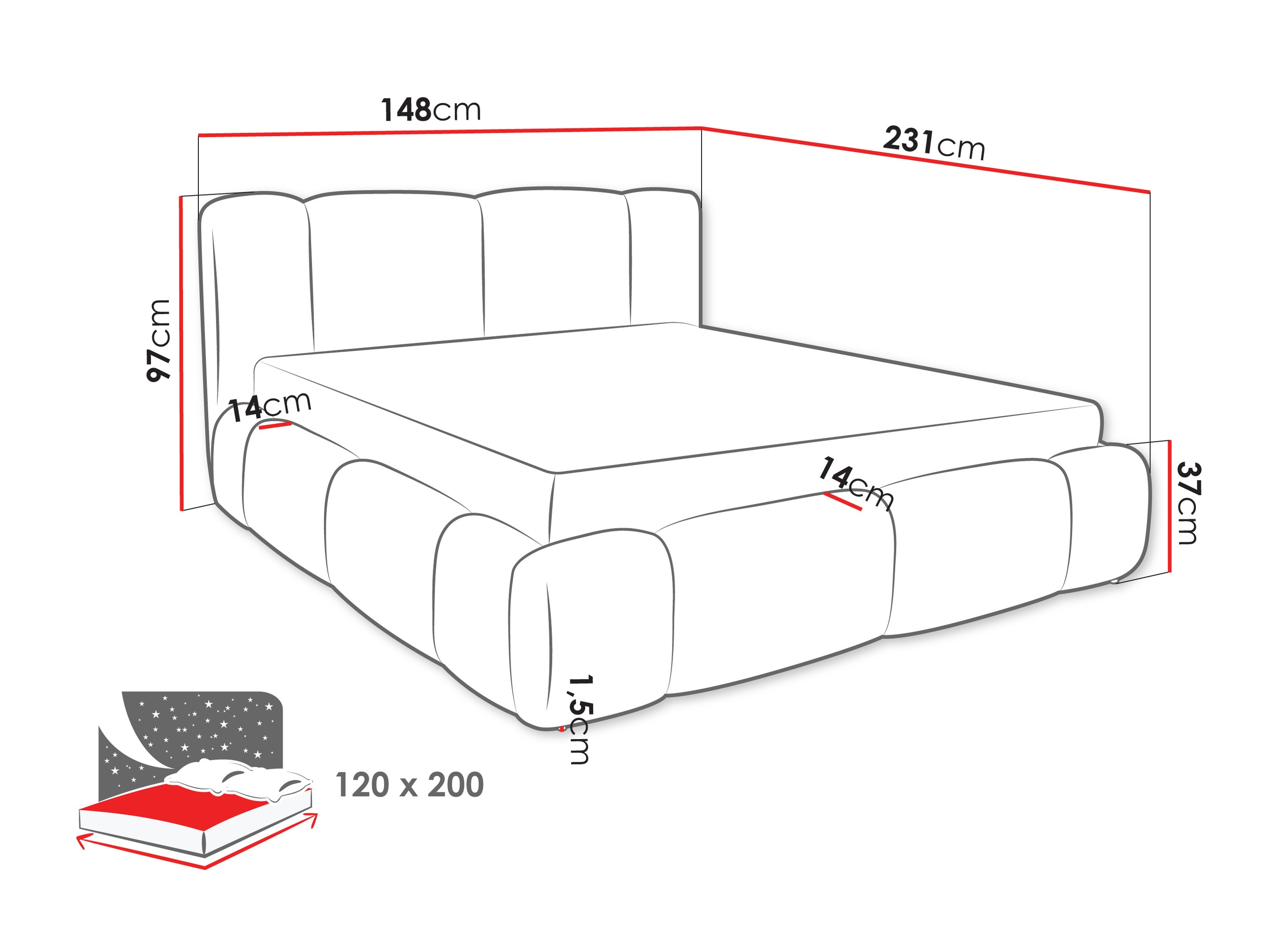 Bed Baltimore 211 (Lambi 12)