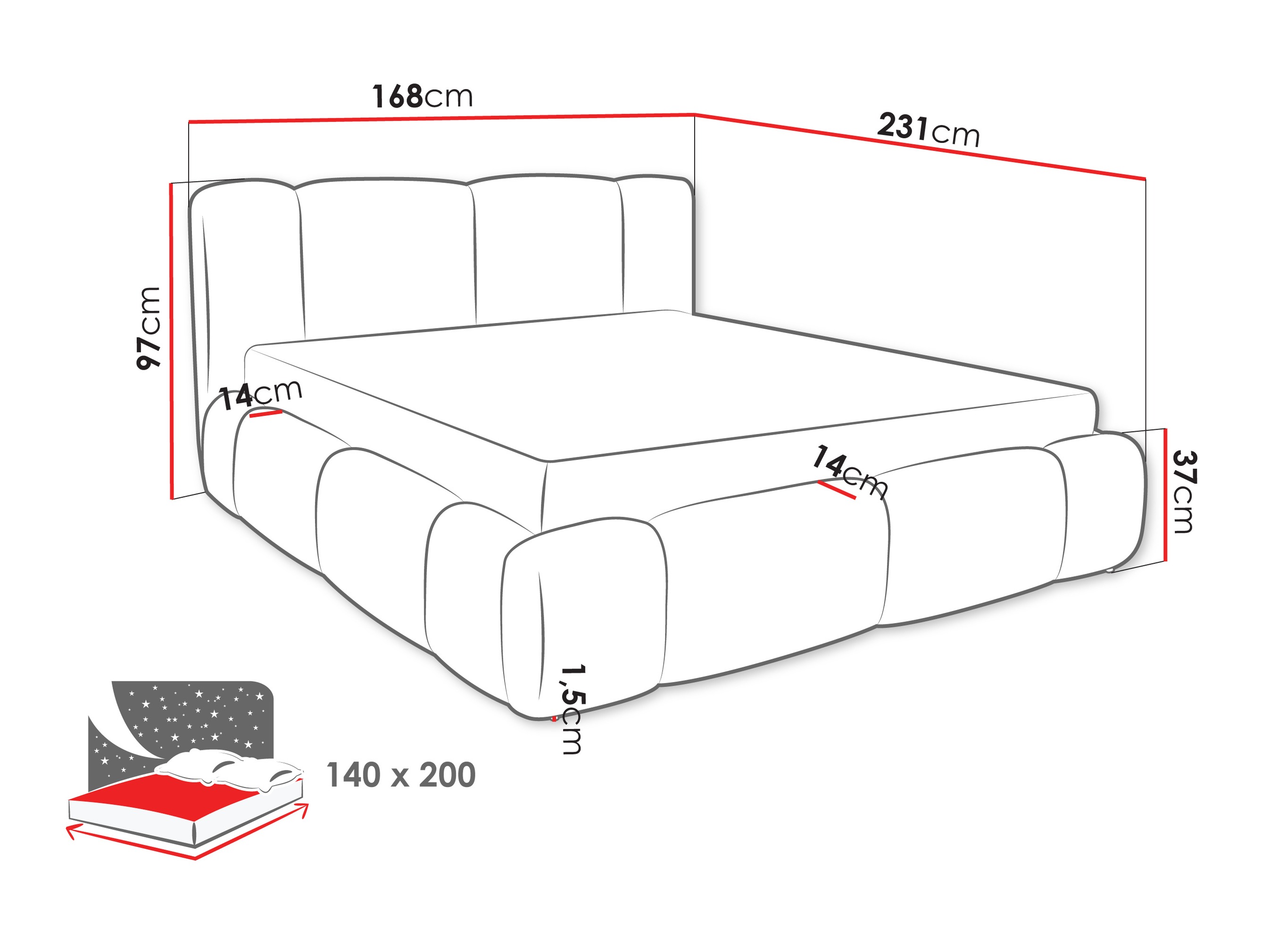 Bed Baltimore 211 (Lambi 12)