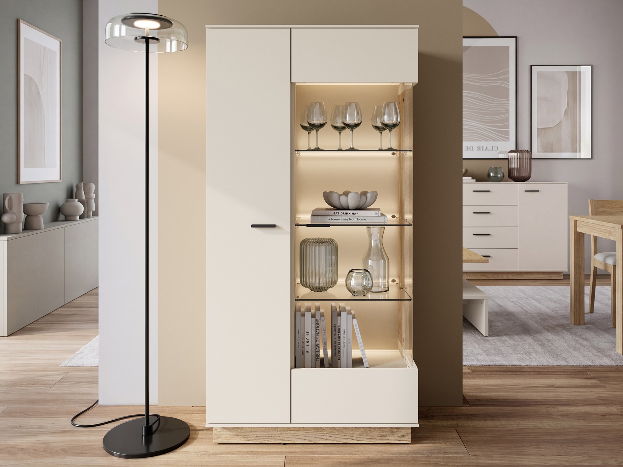 Boekenkast Avicoro 103 (Sonoma eik + Kasjmier)