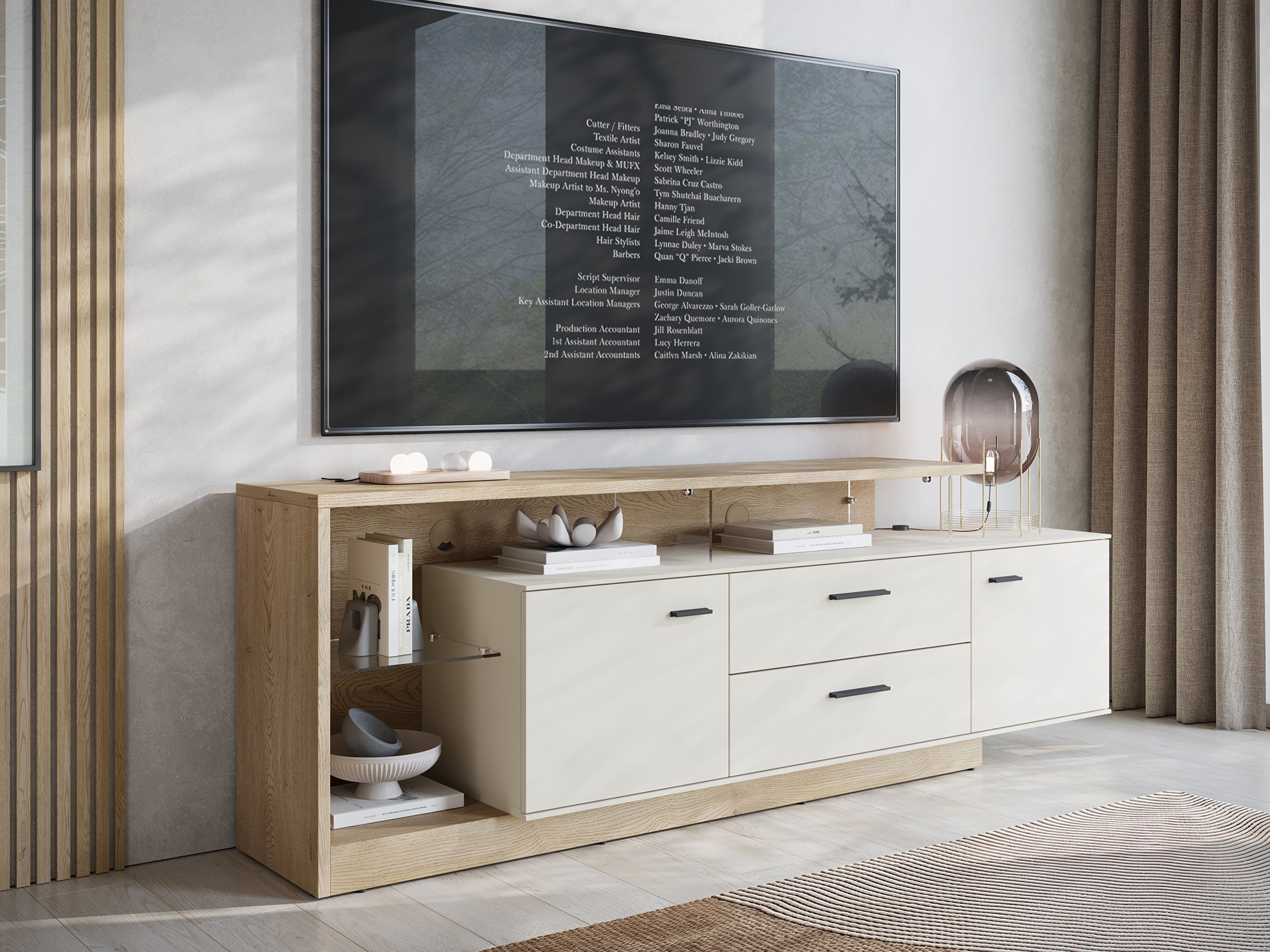 TV-meubel Avicoro 106 (Sonoma eik + Kasjmier)