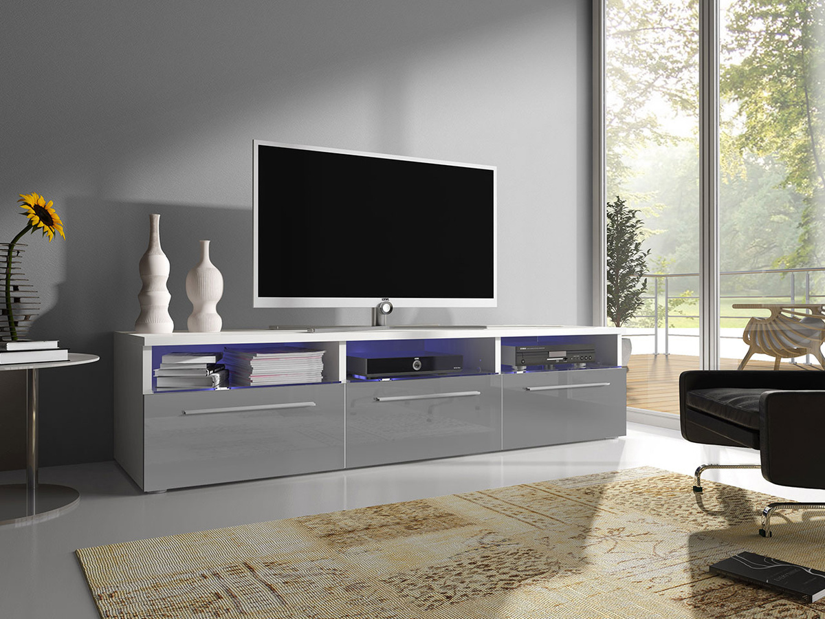 TV-meubel Uva I (Wit + Grijs met glans)