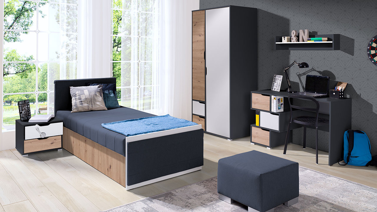 Meubelset Providence H115 (Grafiet + Artisan eiken + Wit)